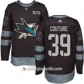 Män Ishockey San Jose Sharks Tröja Logan Couture 39 1917-2017 100th Anniversary Adidas Svart Authentic
